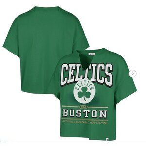 NWT Women's Boston Celtics '47 Green Oversized Notch Neck T-Shirt Size Medium